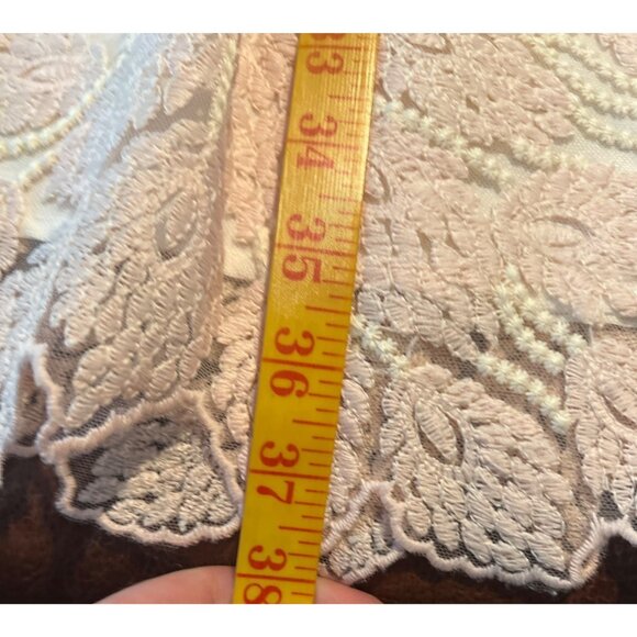 Nanette Lepore Sheer Pink Bella Donna Dress 12 Lace Boho Coquette Embrodery - Picture 5 of 10